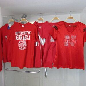 Lot 5 Ladies Nebraska Cornhusker T-Shirts & Hoodies---S/M/L/XL--All NWT's